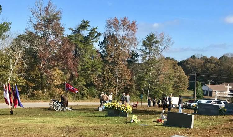 Grave dedication for Pvt. Wiley Hill Young, 7th Alabama Cavary, Co. C & G. at the Rock Creek Cemetery
